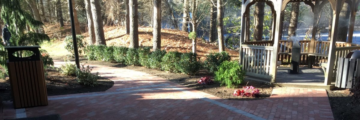 Gazebo with stone walkway by sse landscape contractors